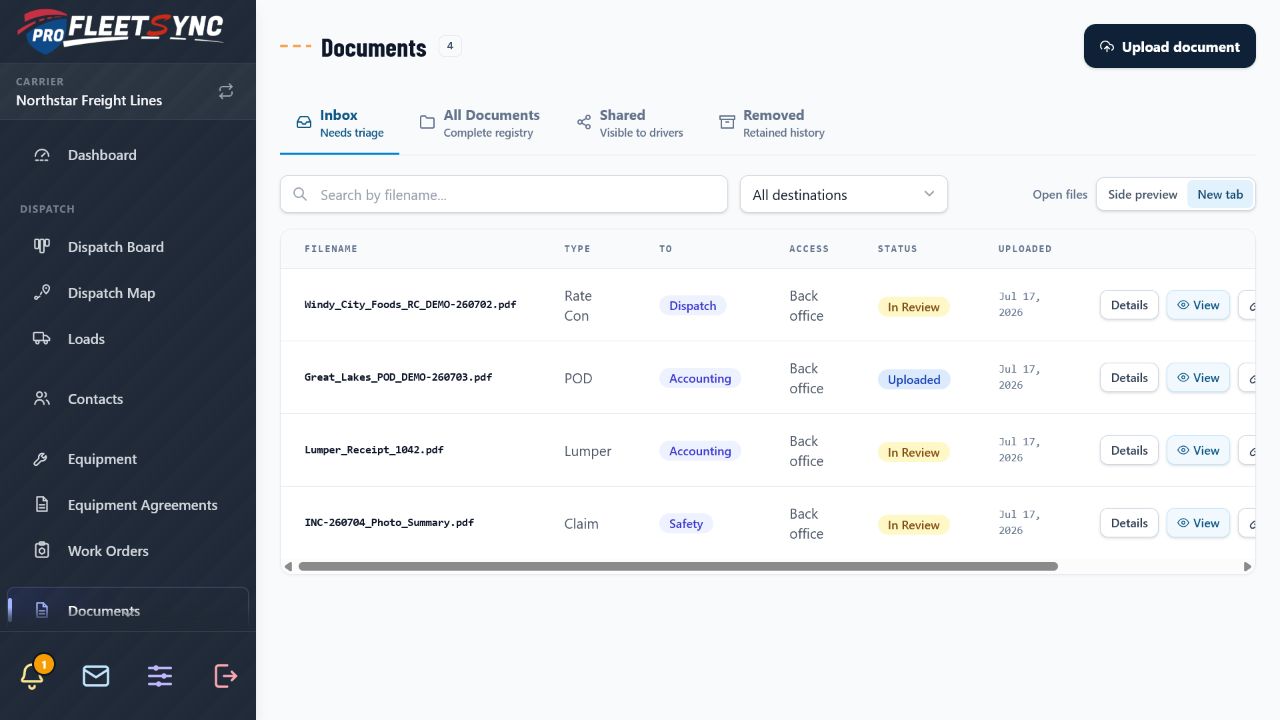 Pro FleetSync - TMS product view 3